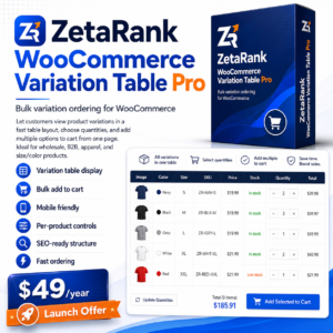 ZetaRank WooCommerce Variation Table Pro