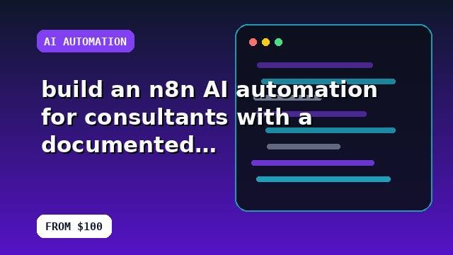 I will build an n8n AI automation for consultants with a documented workflow