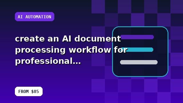 I will create an AI document processing workflow for professional services with a prioritized action plan