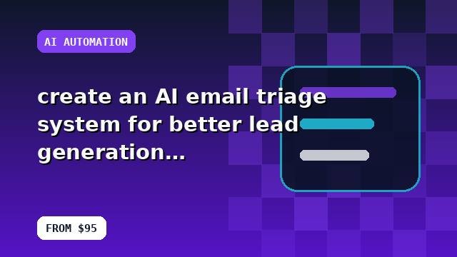 I will create an AI email triage system for better lead generation with a conversion-first approach