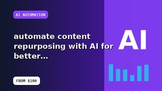 I will automate content repurposing with AI for better conversion with a conversion-first approach