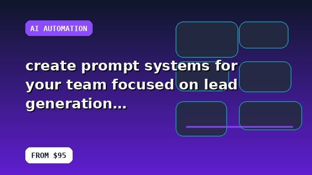 I will create prompt systems for your team focused on lead generation with reporting guidance