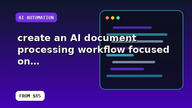 I will create an AI document processing workflow focused on performance with a prioritized action plan