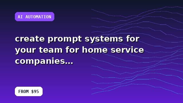 I will create prompt systems for your team for home service companies with implementation notes