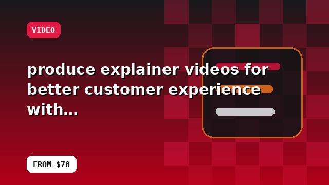 I will produce explainer videos for better customer experience with a structured delivery plan