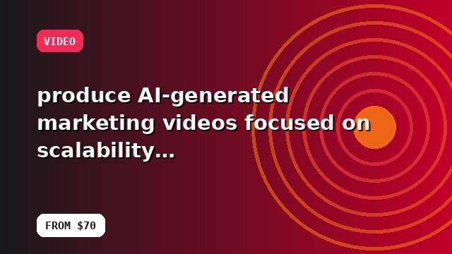I will produce AI-generated marketing videos focused on scalability with best-practice configuration