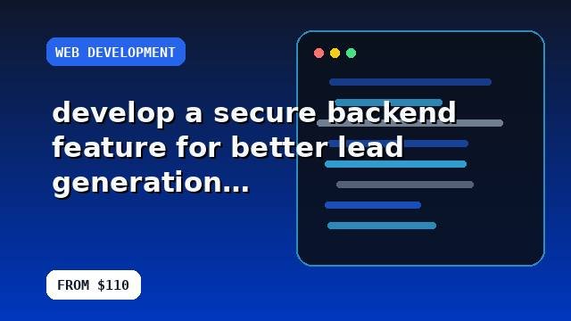 I will develop a secure backend feature for better lead generation with reporting guidance
